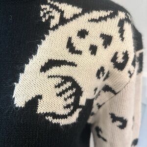 Leopard Print Black and‎ Cream Sweater